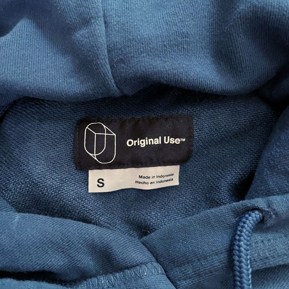 Original Patch Kangaroo Hoodie Sweatshirt Original Use Blue Burgundy Men's Small - Picture 10 of 12